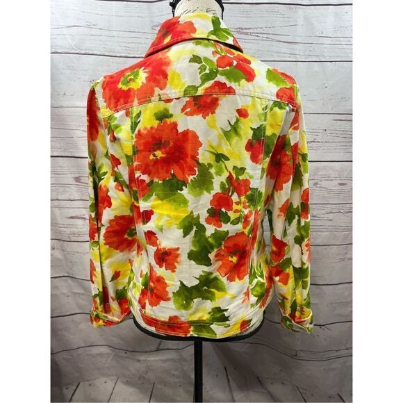 Jones New York Signature Floral Print Full Zip Up Jacket Size M‎ - Picture 2 of 4